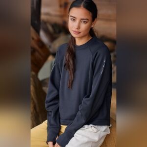 Sweaty Betty Run Crewneck Performance Sweatshirt In Black NEW size small